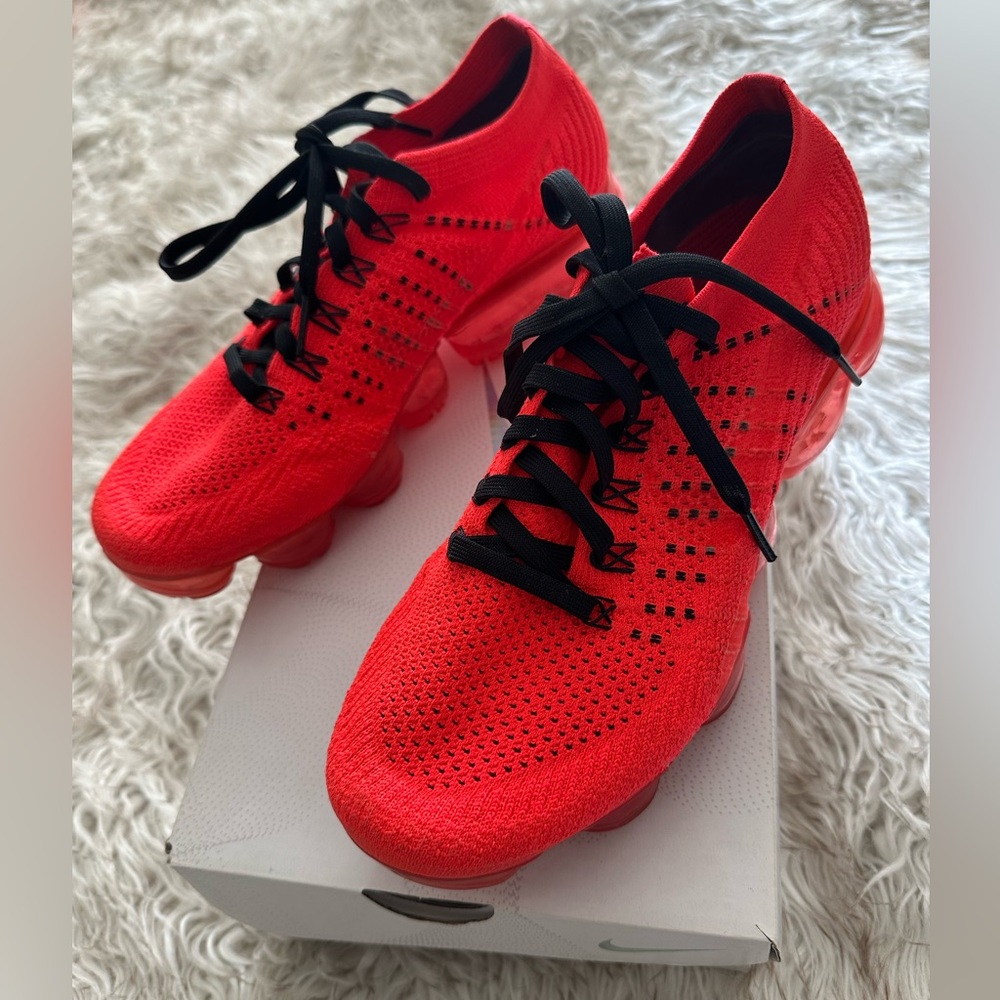 Nike X CLOT Air VaporMax FK in Black and Bright Crimson